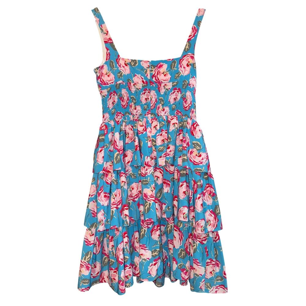 Besty Johnson Tiered Floral Dress Women's 6 Smocked Summer Wedding Event Prom - Picture 4 of 7